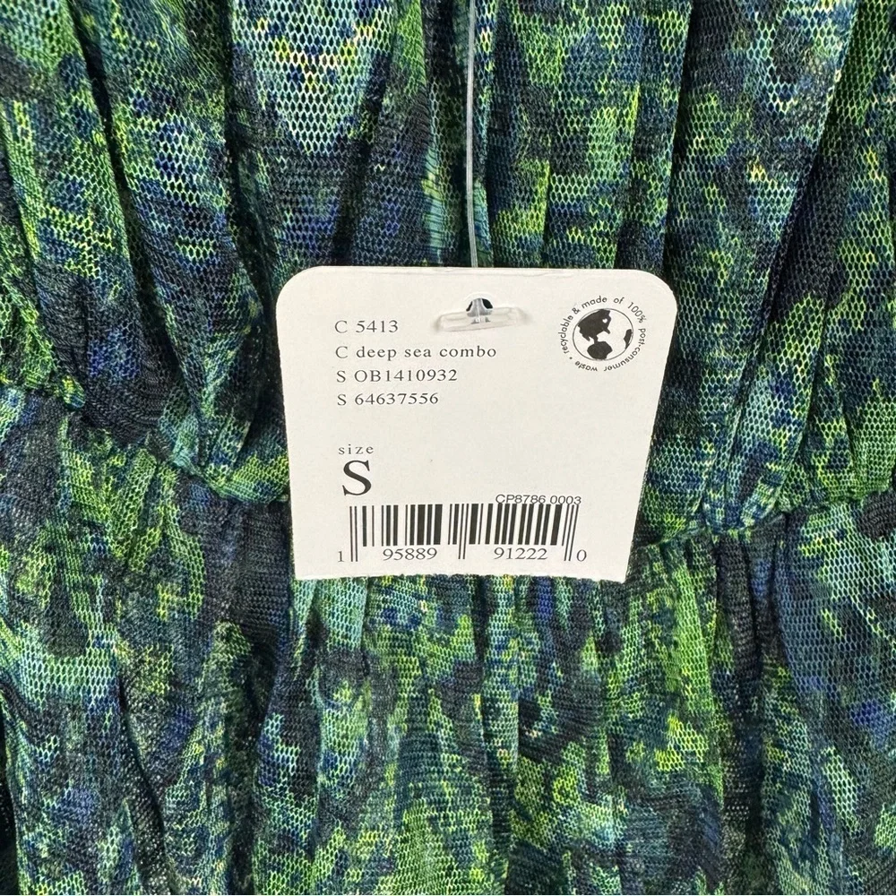 Free People Penelope Blouse Deep Sea Color New With Tags Size Small